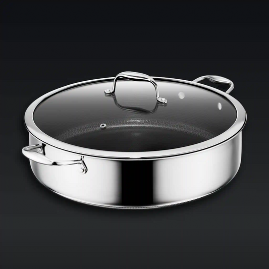 Hybrid Deep Sauté Pan with Lid, 10-QT