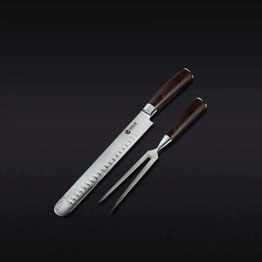 Damascus Steel Carving Set, 2-pc (Espresso)