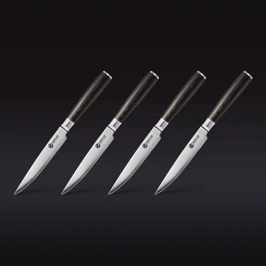 Damascus Steel Steak Knife Set, 4-pc (Espresso)