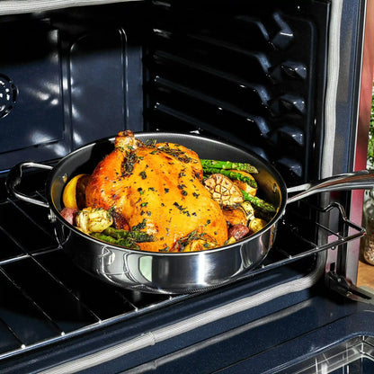Hybrid Deep Sauté Pan with Lid, 5.5-Qt