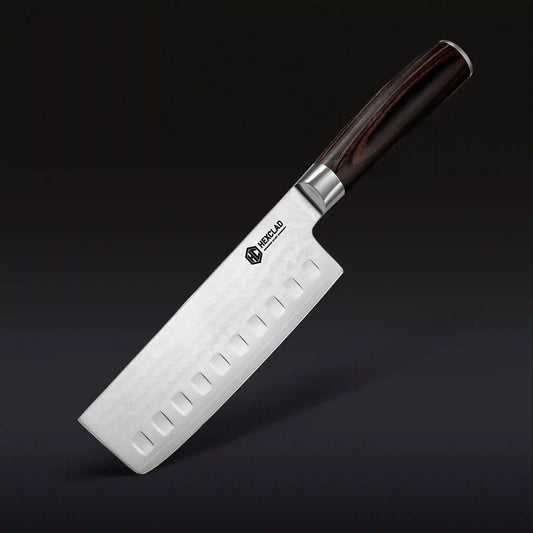 Damascus Steel Nakiri Knife, 6.5" (Espresso)