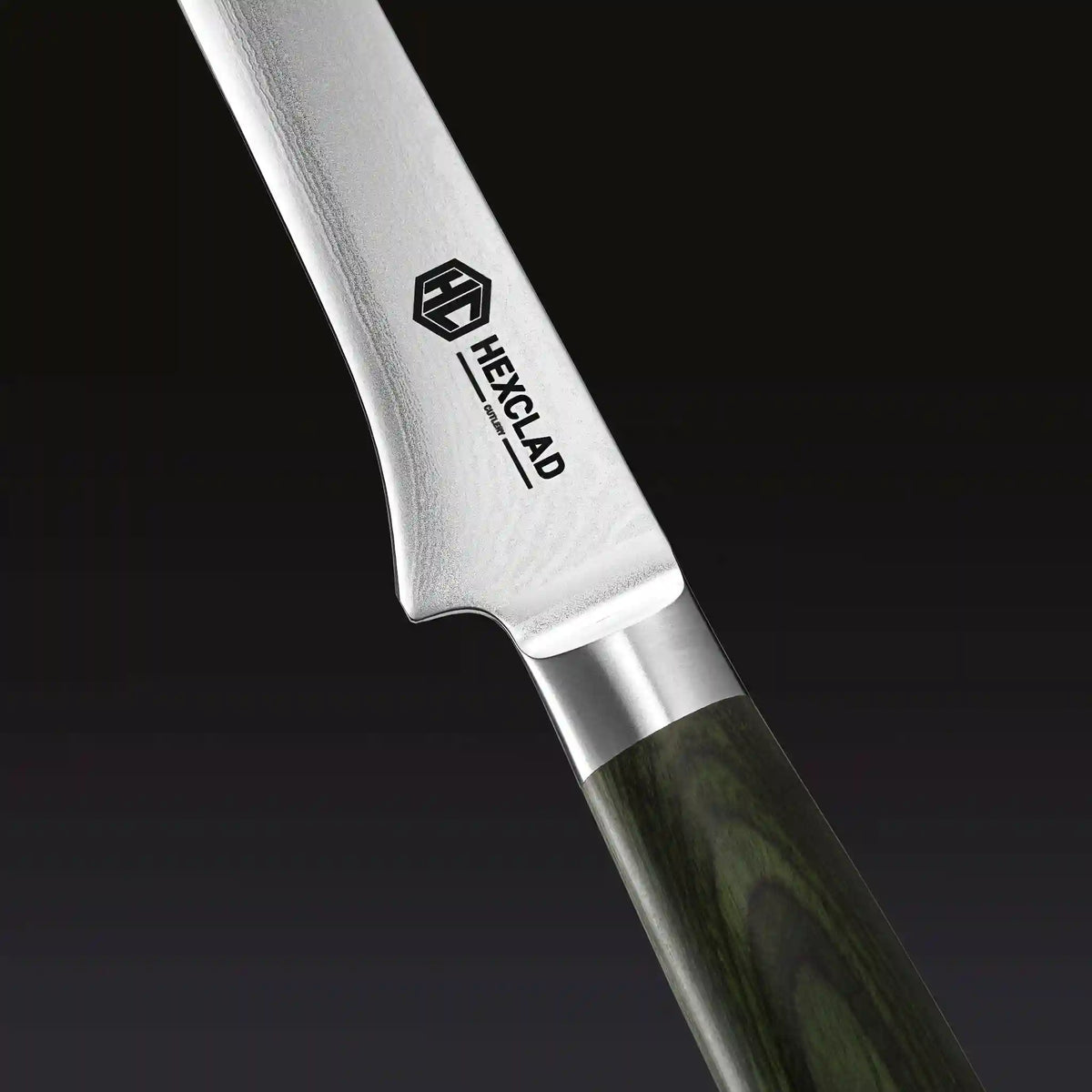 Damascus Steel Boning & Fillet Knife, 6" (Green)