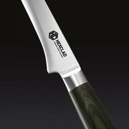 Damascus Steel Boning & Fillet Knife, 6" (Green)
