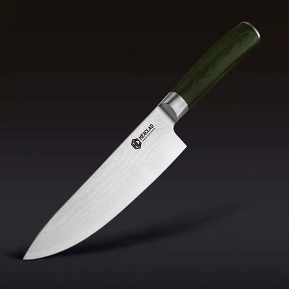 Damascus Steel Chef's Knife, 8" (Green)