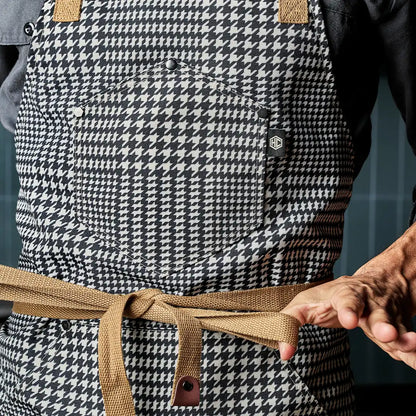 Eco Modern Apron (Houndstooth-Onyx)