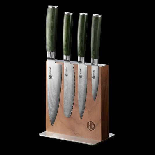 Damascus Steel Studio Knife Set, 5-pc (Green)