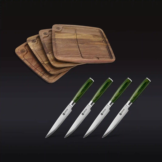 Steak Knife & Bistecca Plate Set, 8-pc (Green)